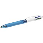 Bic 4 Colour Retractable Ballpoint Pen Grip Blue Barrel Medium