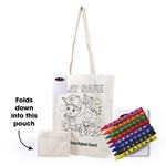 Get Crafty Folding Calico Bag and CrayonsUndecorated
