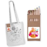 Colouring Long Handle Cotton Bag  PencilsUndecorated