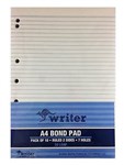 Note Pad A4 Office Ruled Bond Punched 7 Hole 100 Sheets