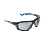 Wirra Carbon Safety Glasses AF Smoke Lens SmokeBlue Arms With Foam Gasket 