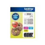 Brother LC233XLCL3PK OEM Ink Cartridge High Yield Colour Value Pack CMY