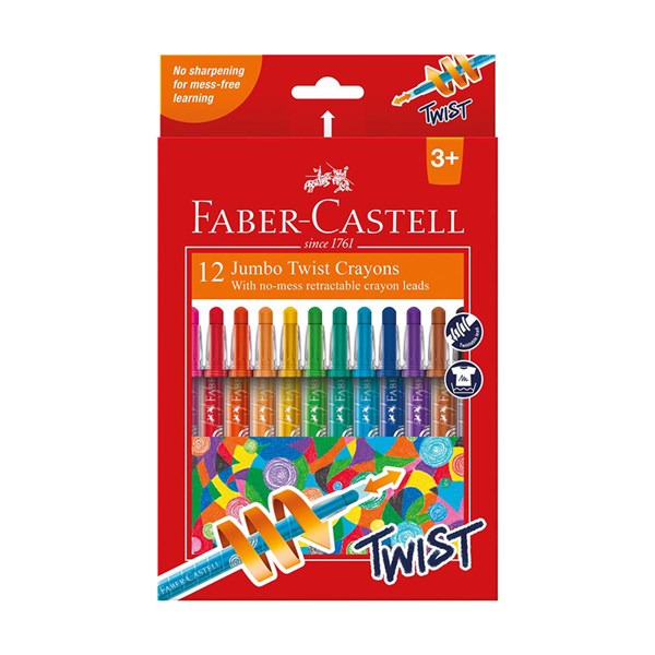 Faber-Castell Jumbo Twist Crayons PK12 Kulbardi