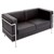 Rapid Space 2 Seater Reception Lounger Black Pu