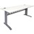 Rapid Span Desk 1500X700 Silver Metal Frame With Modesty Panel White Top