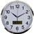 Italplast Wall Clock 36cm Lcd Date And Month Chrome Frame White Face