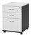 Mobile Pedestal 2 Drawer 1 File Lockable White And Ironstone