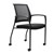 Urbin Stackable Chair 4 Leg Mesh Back Black Fabric Castors
