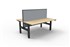 Boost  2P Sit Stand Desk 1500x750mm Nat Oak Top Black Frame Grey Screen