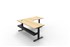 Boost  Cnr Sit Stand Desk 1500x1500mm Nat Oak Top Black Frame Cable Tray