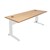 Rapid Span Desk 1500X700 White Metal Frame With Modesty Panel Beech Top