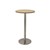 Rapid Dry Bar Table 600Mm Round Top 1075H Chrome Base Natural Oak Top
