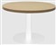 Coffee Table Round 600Mm White Base 425H Natural Oak Top