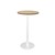 Rapid Dry Bar Table 600Mm Round Top 1075H White Base Natural Oak Top